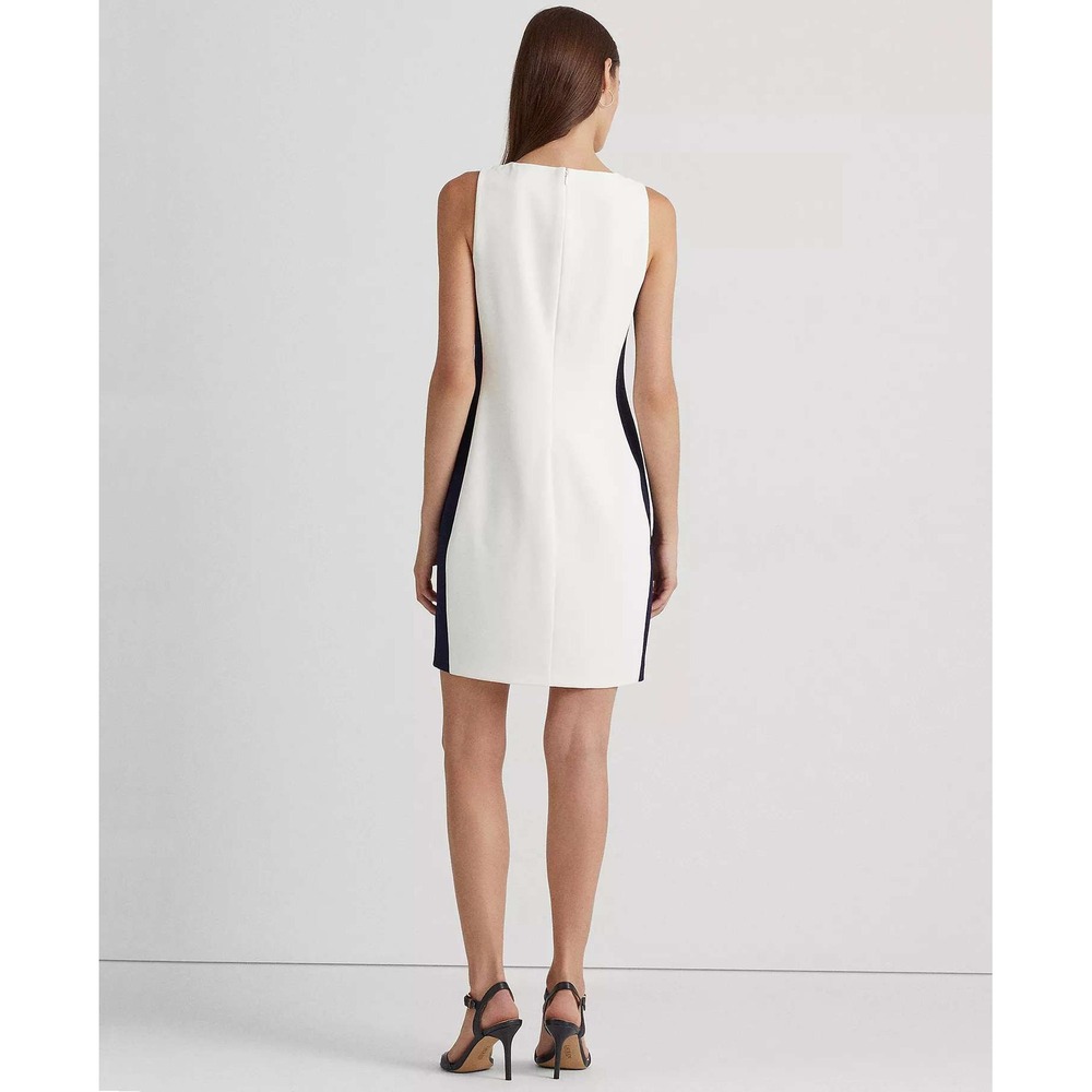 Lauren Ralph Lauren Womens Colorblock Sheath Dress Navy White Size 8 - Picture 6 of 15